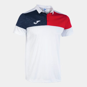 CREW V SHORT SLEEVE POLO WHITE RED